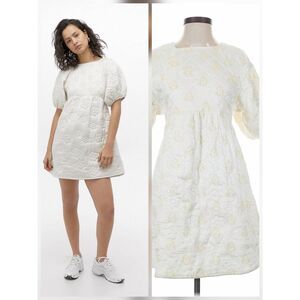 Kimchi Blue Astrid Babydoll Puff Sleeve Cloud Dancer Coquette Mini Dress Sz. S